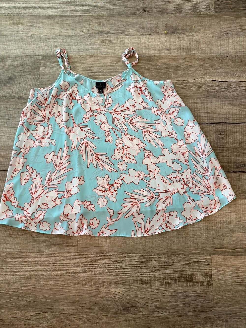 Worthington Camisole Size 1X Blue Red Floral Sleeveless Top